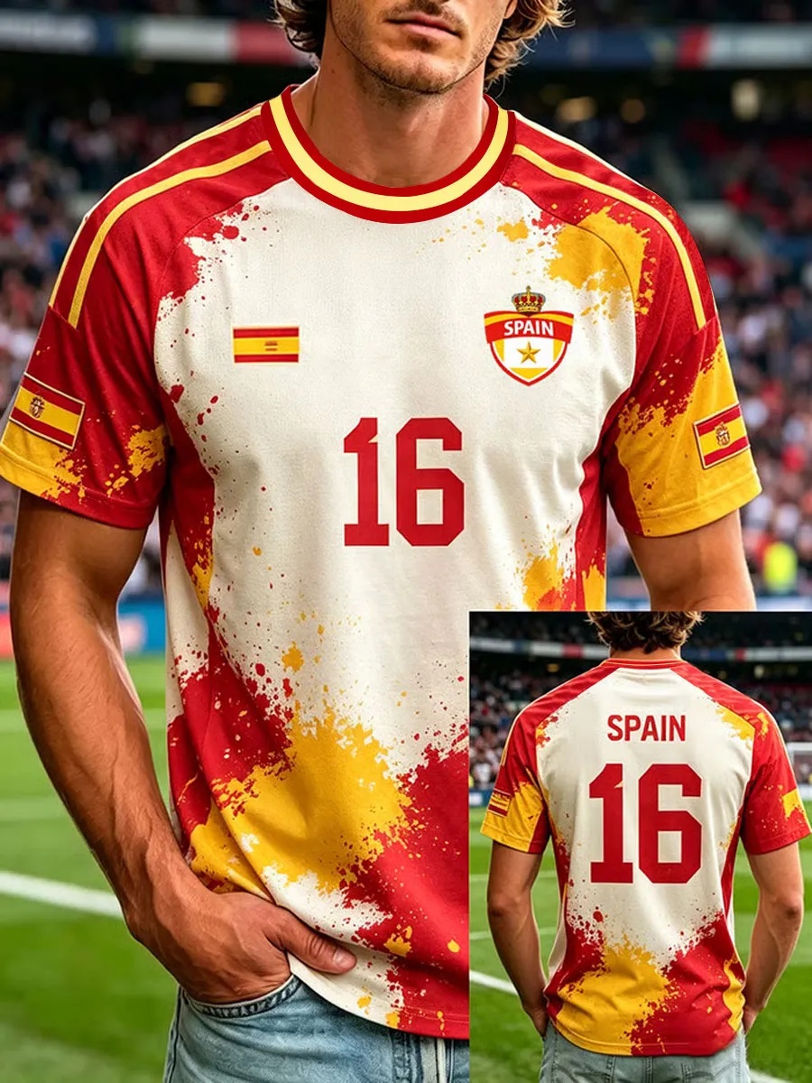 Street Fashion In Spain - Camiseta de Futebol Masculina Espanha 2026