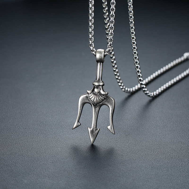 Street Fashion Greece - Vintage netuno poseidon tridente pingente de