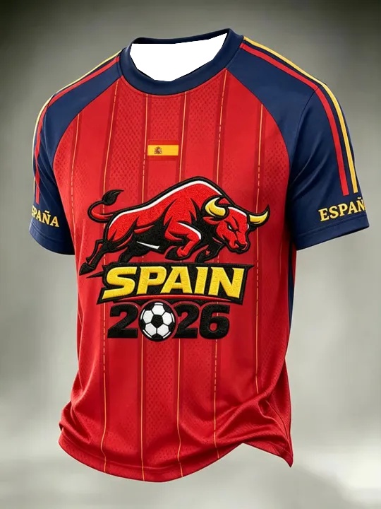 Street Fashion In Spain - Camiseta de Futebol Masculina Espanha 2026