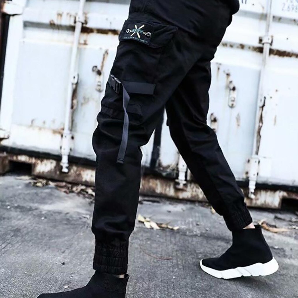 Techwear Pants Tactical - Calças Cargo Masculinas de Caimento Solto,