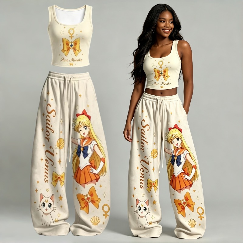 Street Fashion Vest - Conjuntos de 2 Peças Sailor Moon
