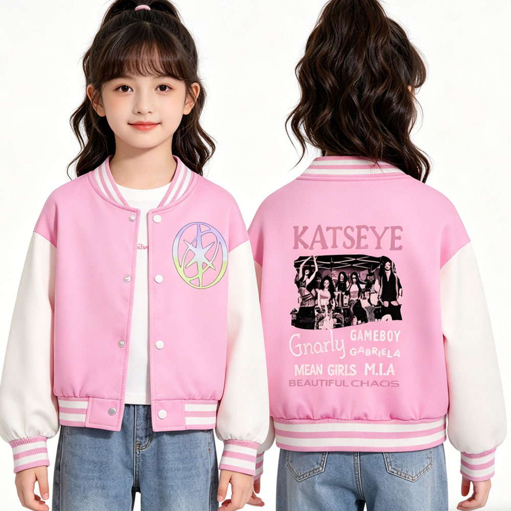 Street Fashion Kids - Jaqueta Curta de Beisebol Infantil KATSEYE