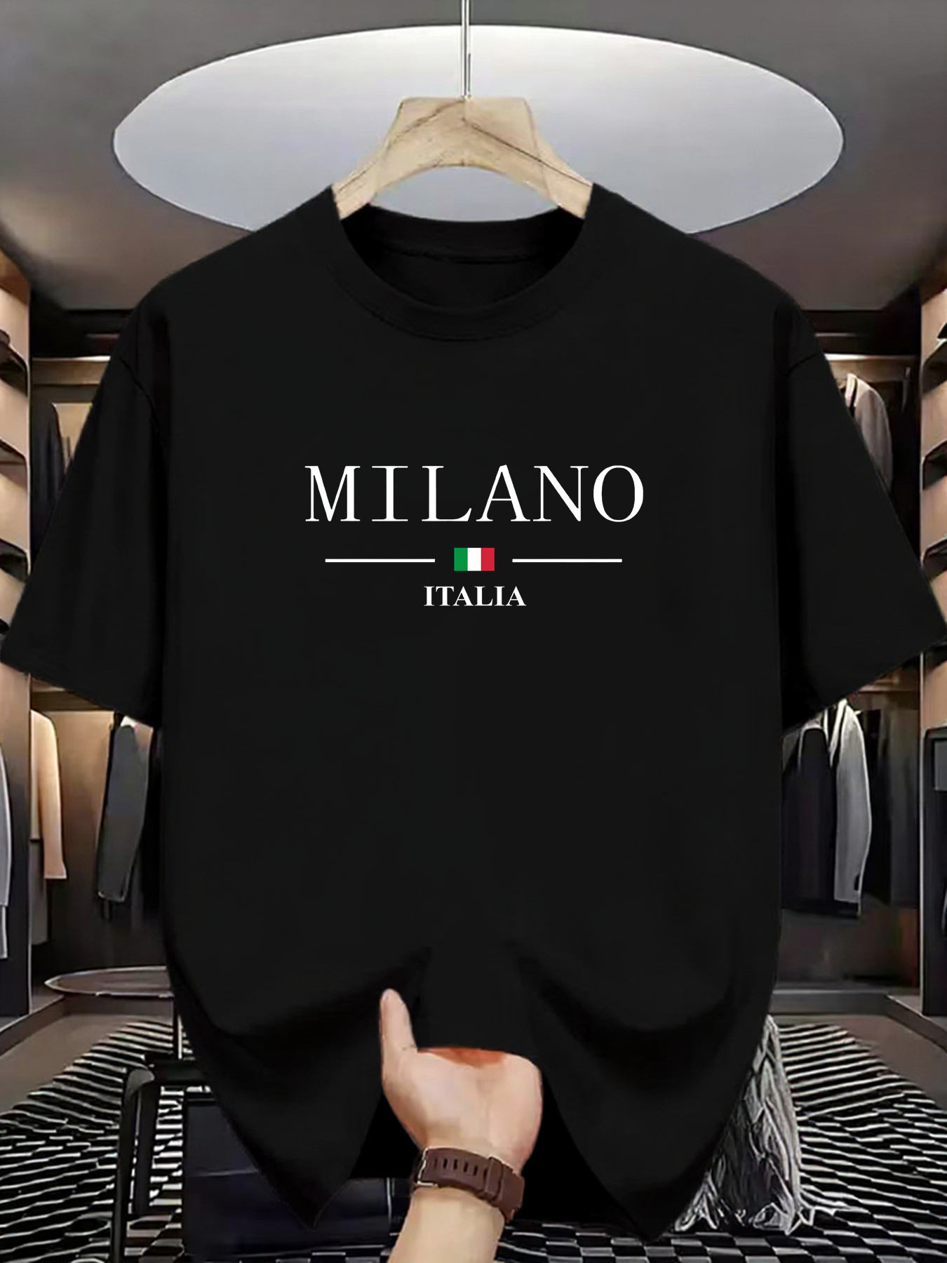 Street Fashion Milan - Camisetas Masculinas de Poliéster Respirável com