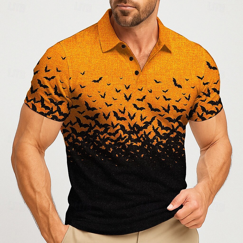 Street Fashion Men 2025 - 2025 Halloween Men's Bat Fashion Camisa