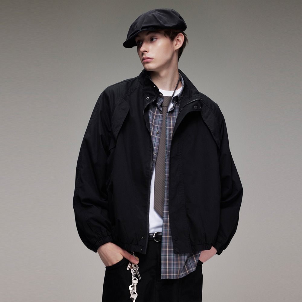 Coach Jacket Bomber - Americano commuter moda gola bombardeiro jaqueta
