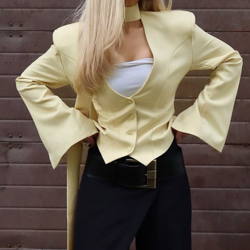 Street Fashion Men 2025 - Tuularose moda feminina blazer sólido high