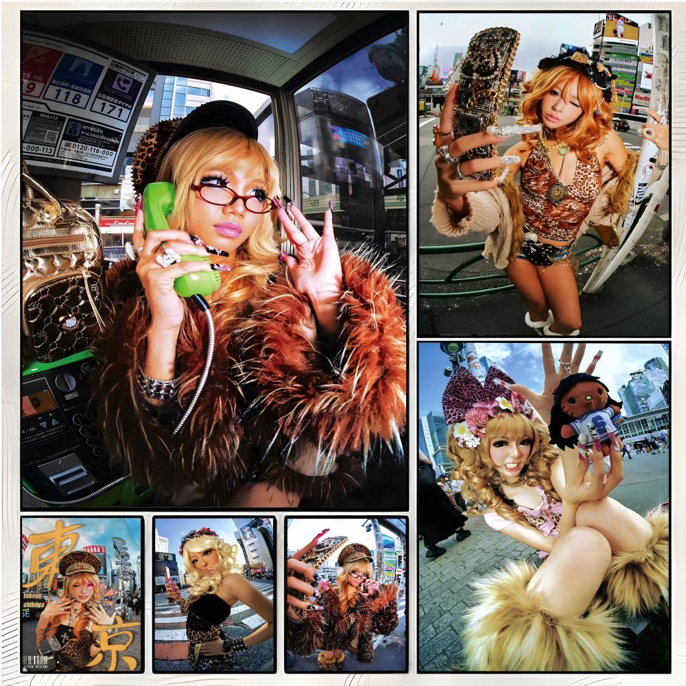 Street Fashion Shibuya - Pôster Y2K de Moda G-Gyaru Shibuya