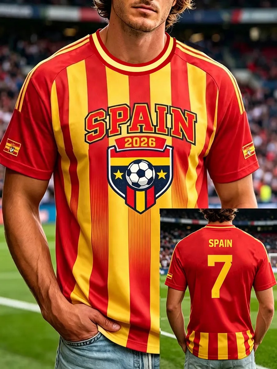 Street Fashion In Spain - Camiseta de Futebol Masculina Espanha 2026