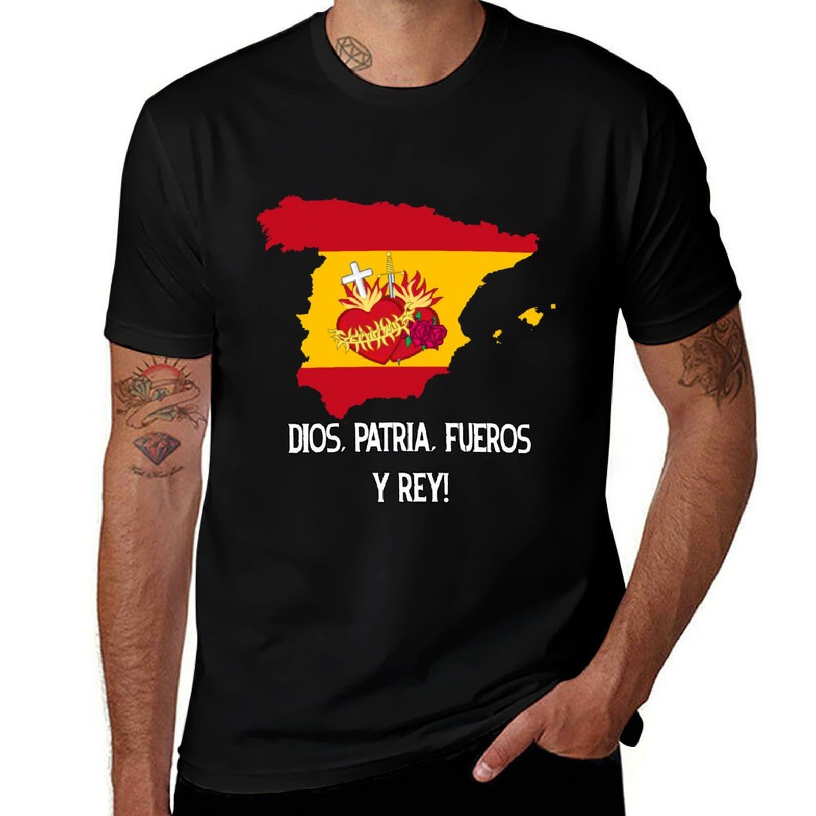 Street Fashion In Spain - Camiseta católica da Espanha, camiseta casual