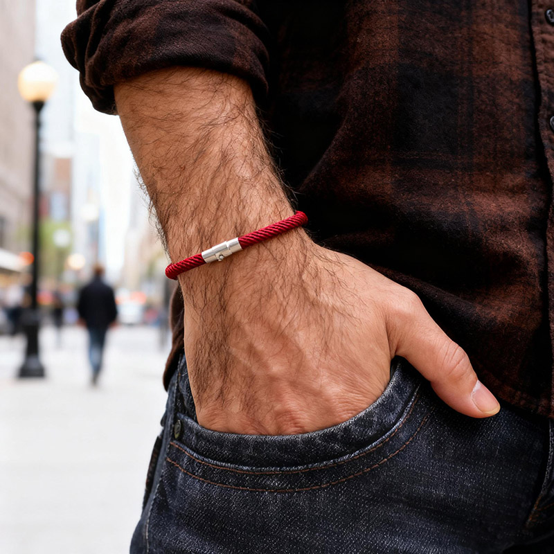 Street Fashion Milan - Pulseira de corda artesanal de grau