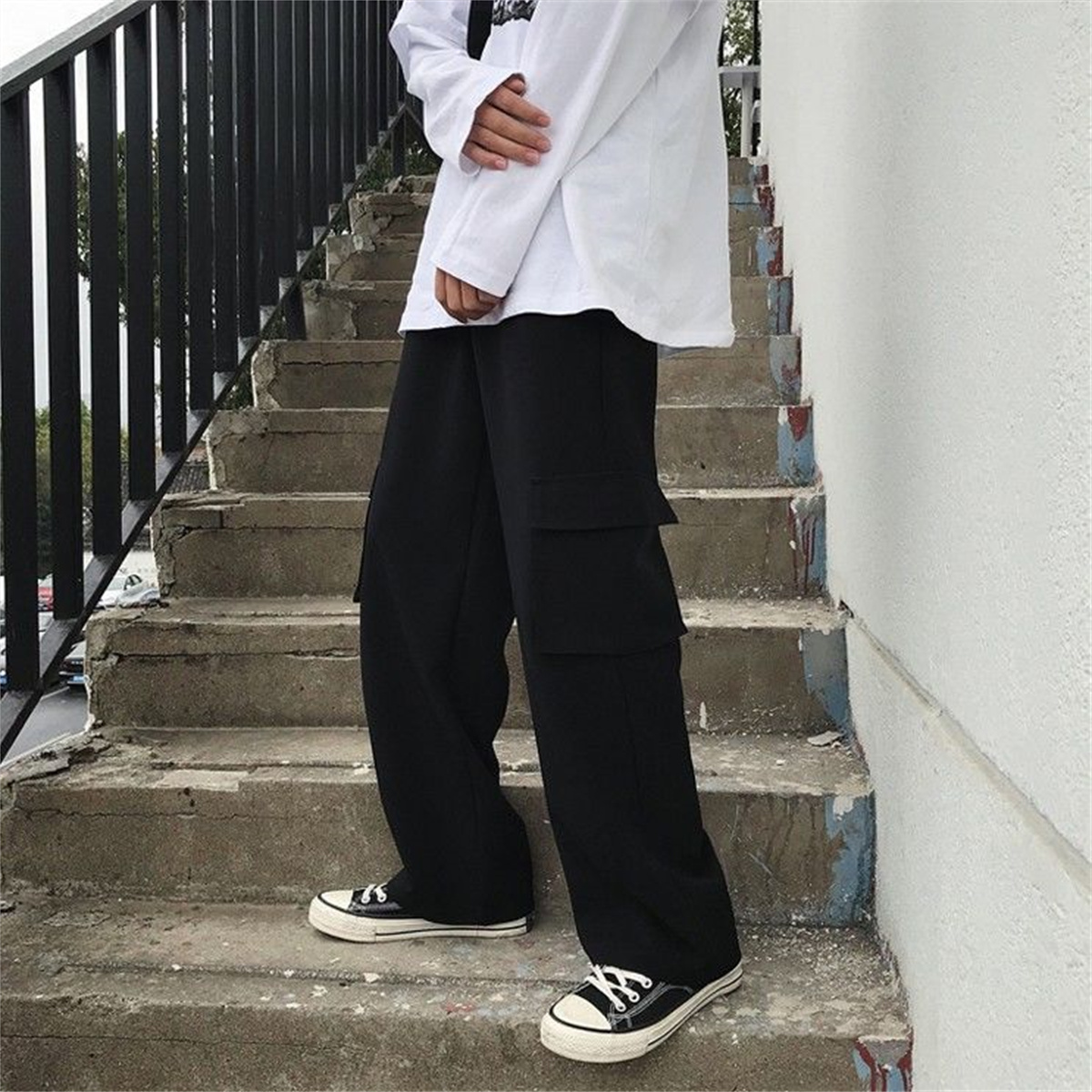 Calça cargo masculina preta, h - Techwear Pants Tactical avaliação e preço
