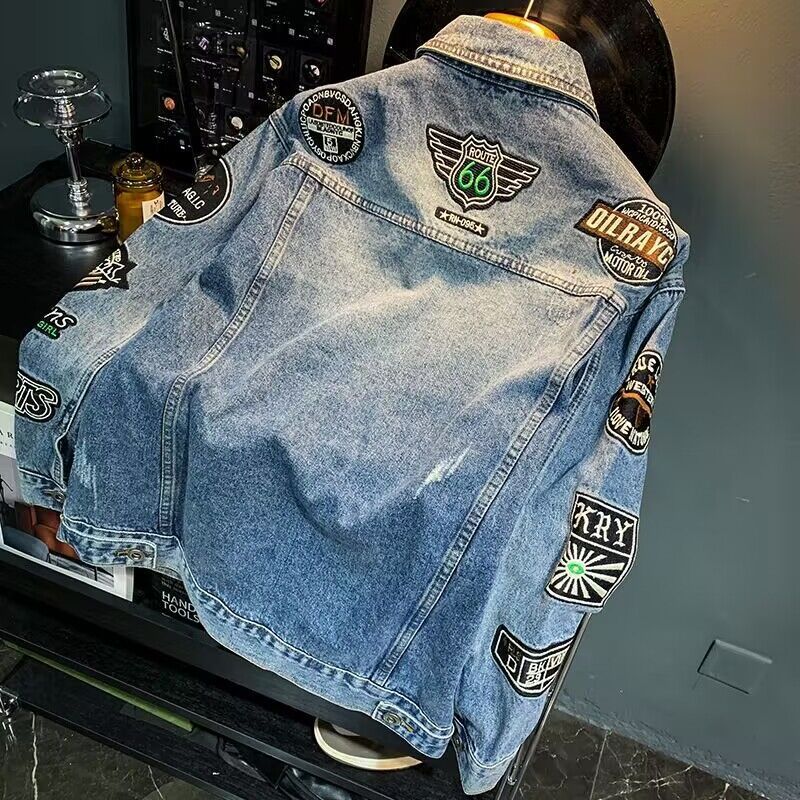 Homens high street bordado rem - Street Fashion Jacket Men avaliação e preço
