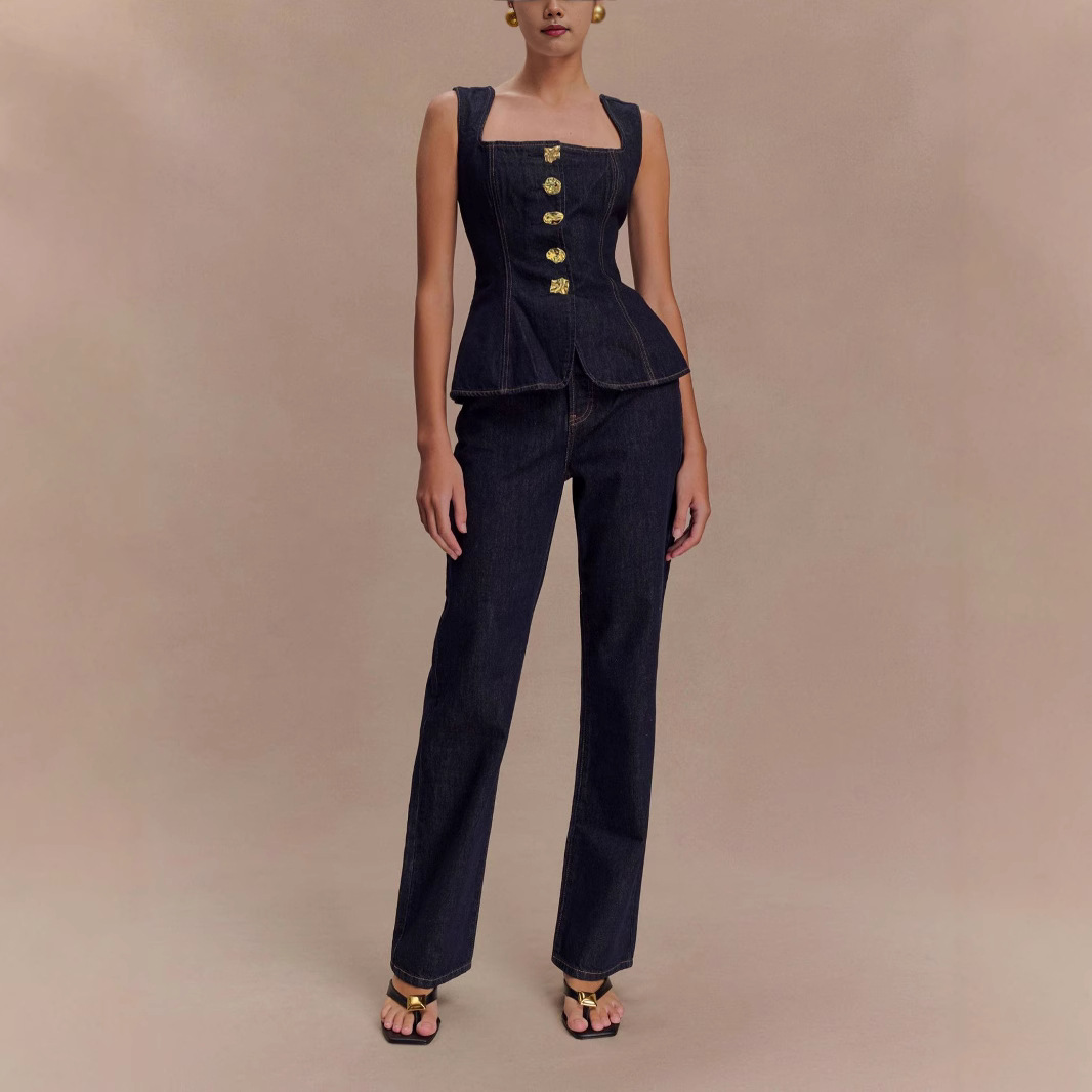 Verão denim calça define femin - Street Fashion Vest avaliação e preço