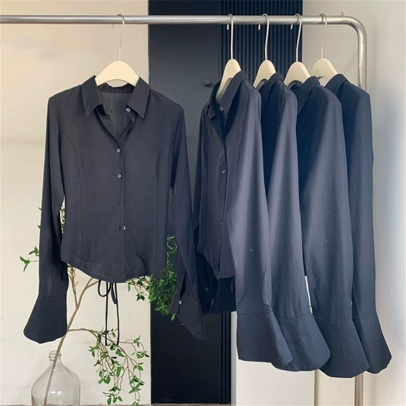 Gidyq-Camisas bandagem preta p - Street Fashion Korea avaliação e preço