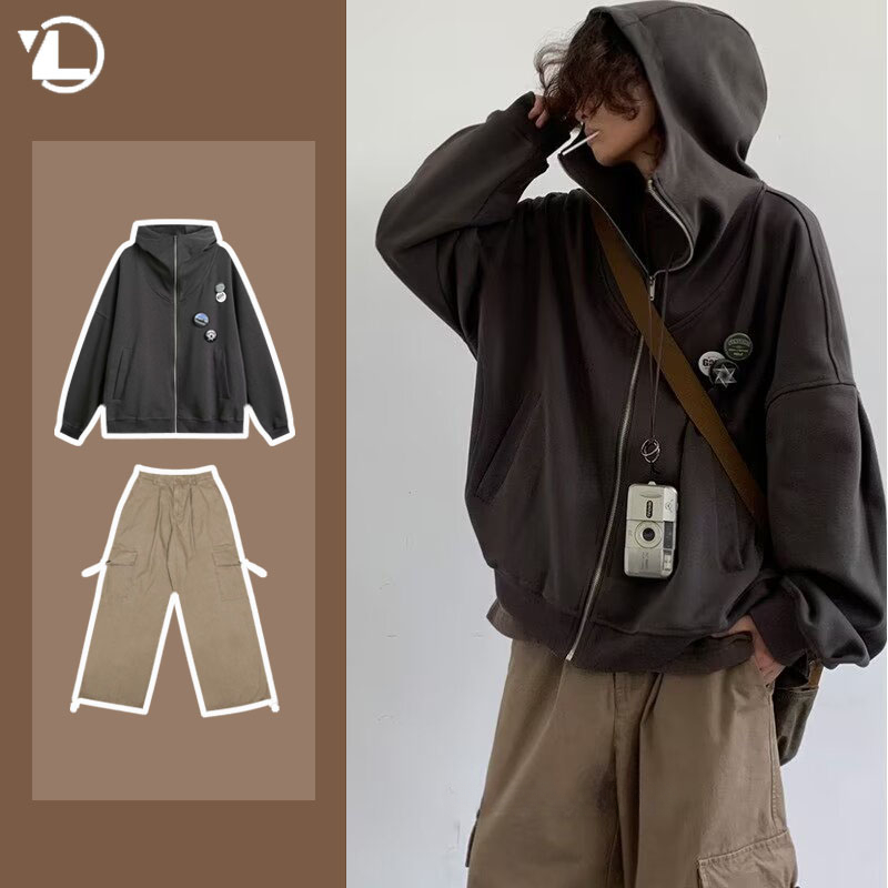 Outono faculdade casual conjun - Street Fashion Jacket Men avaliação e preço