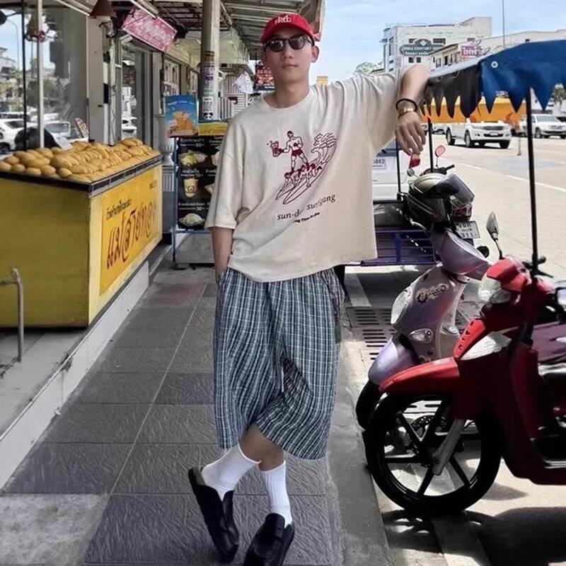 LUZHEN 2026 Calças Curtas Masc - Street Fashion Korea avaliação e preço