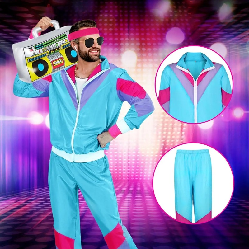 80s 90s fantasia vestido traje - Street Fashion Jacket Men avaliação e preço