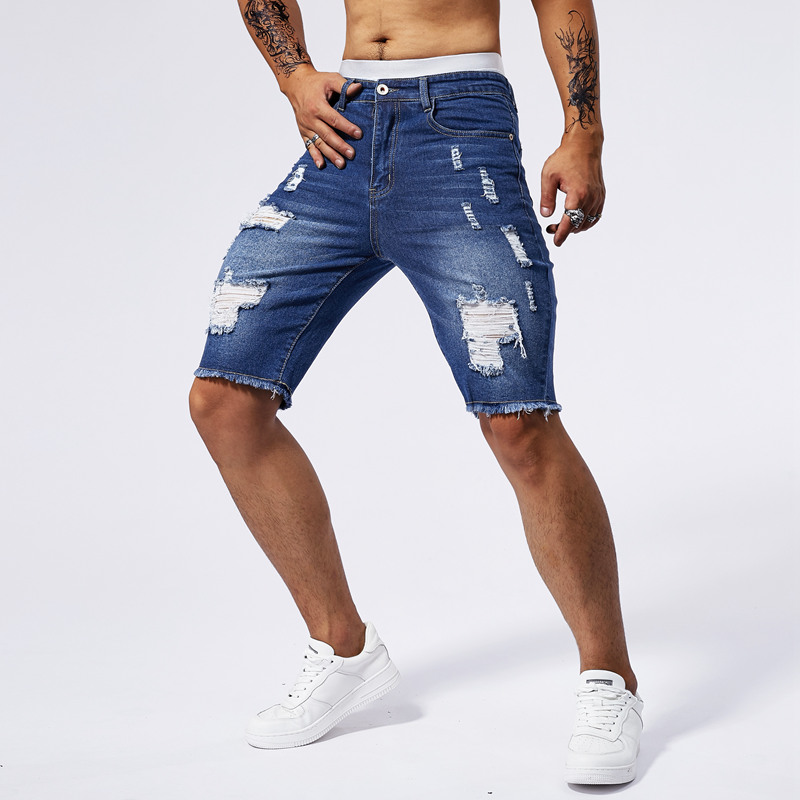 2025 verão novos homens rasgad - Street Fashion Men 2025 avaliação e preço