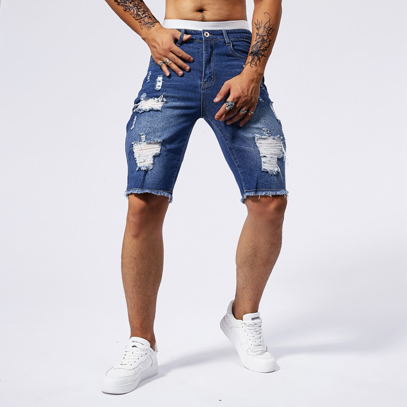 2025 verão novos homens rasgad - Street Fashion Men 2025 avaliação e preço