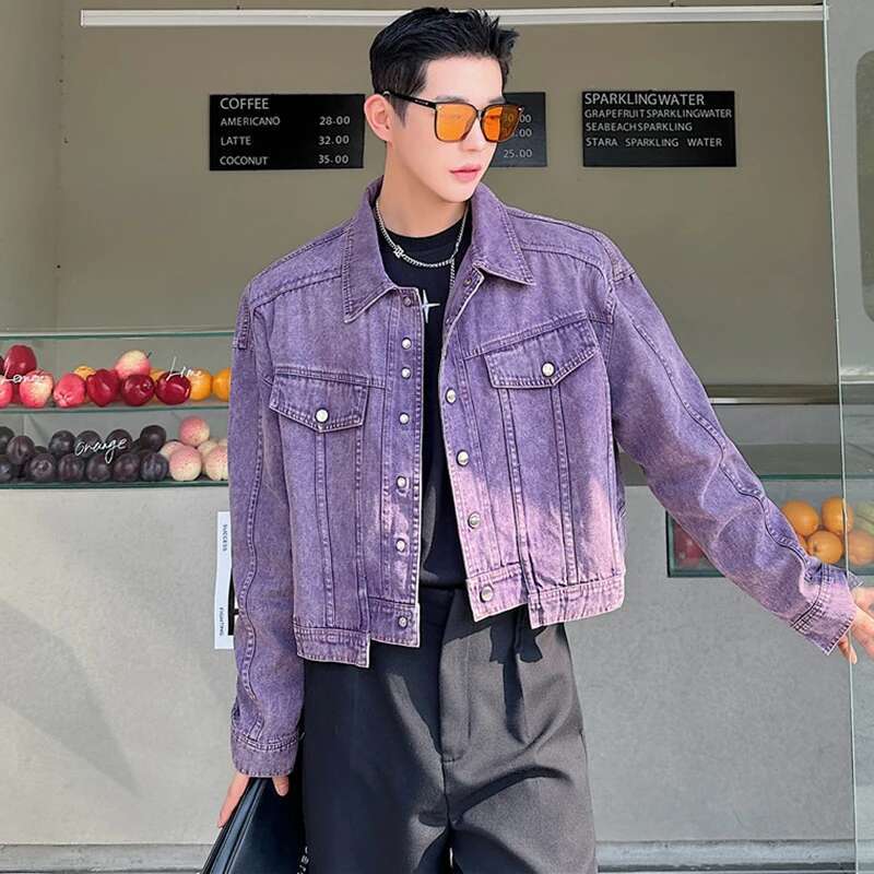 Luzhen personalidade denim jaq - Street Fashion Jacket Men avaliação e preço