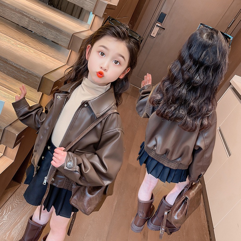 Casaco de Couro PU com Lapela  - Street Fashion Kids avaliação e preço