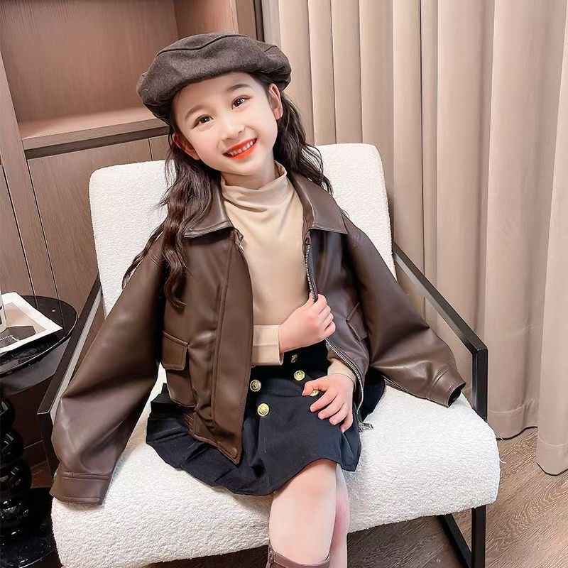 Casaco de Couro PU com Lapela  - Street Fashion Kids avaliação e preço