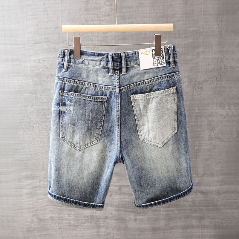 Calças de brim curtas masculin - Street Fashion Korea avaliação e preço