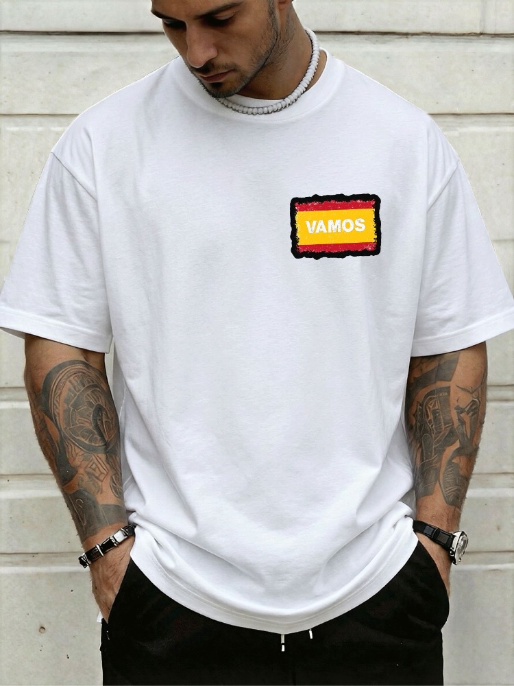 Camiseta Masculina de Gola Red - Street Fashion In Spain avaliação e preço