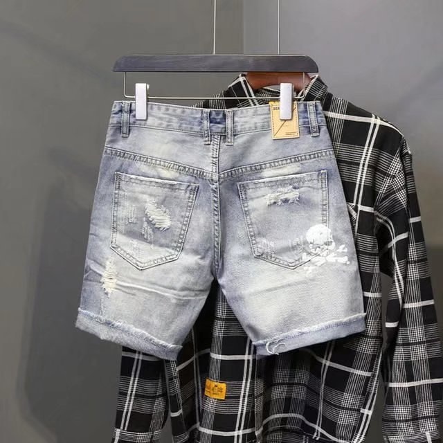 Verão masculino desgastado grâ - Street Fashion Korea avaliação e preço